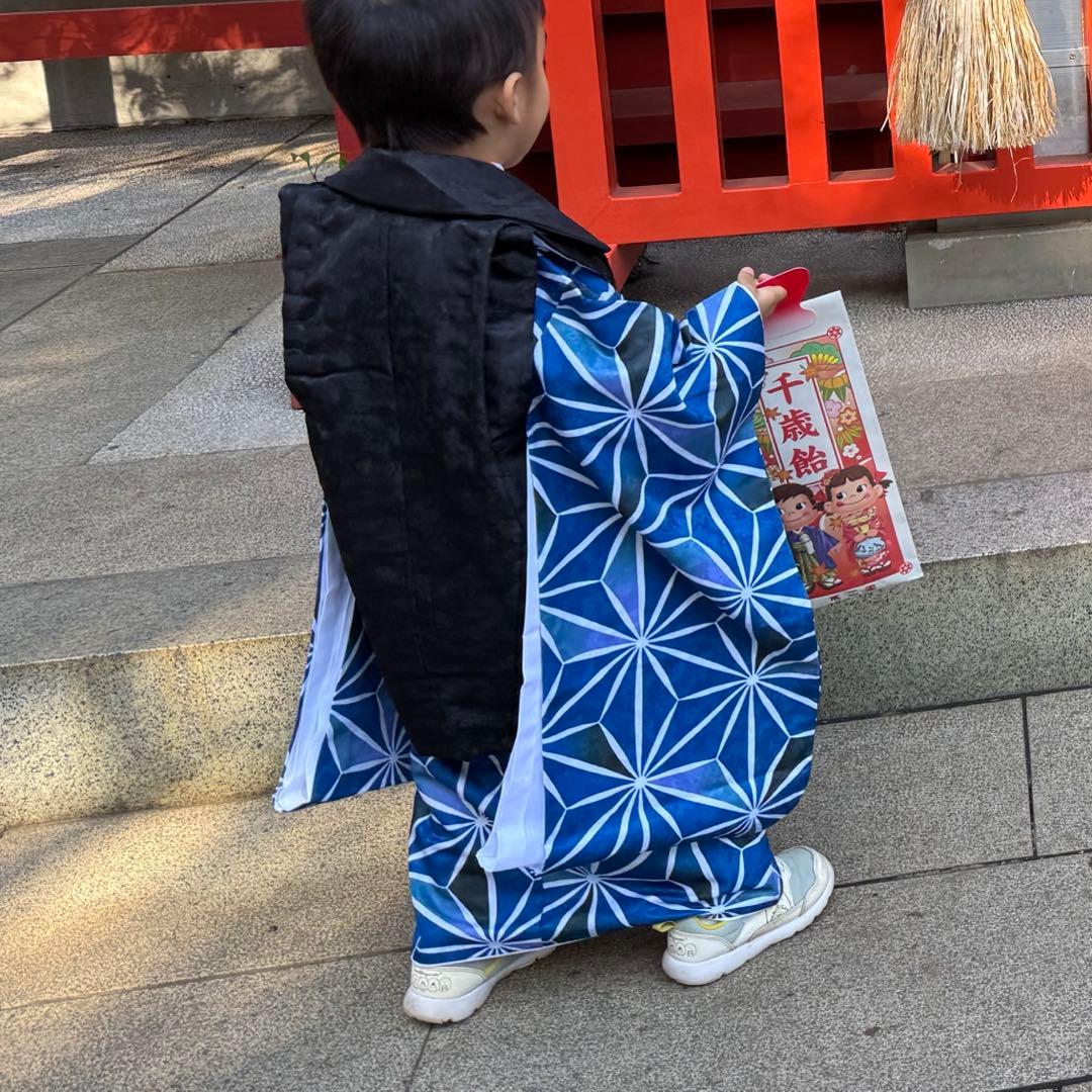 七五三　3歳　男の子　着物被布　フルセット