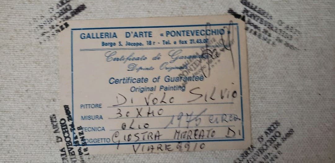 画家Silvio Di Volo イタリア　絵サイズ30x40額サイズ60x49