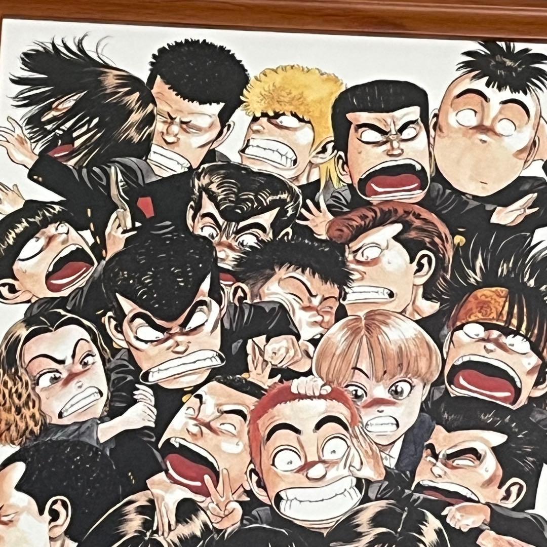 ろくでなしBLUES 複製原画 B4サイズ 額付き 全員集合 森田まさのり