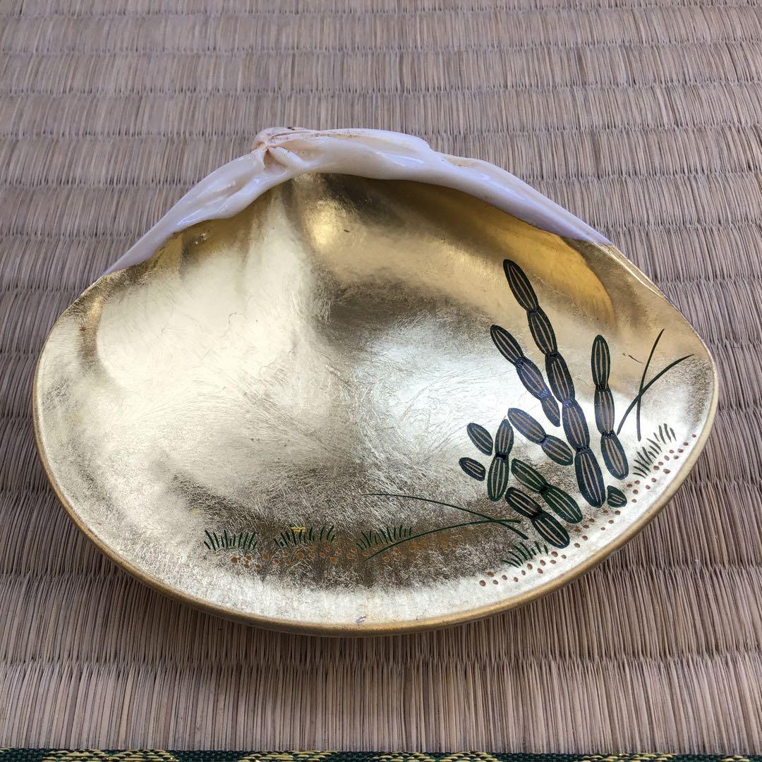 茶道具　香合　金箔蒔絵(内側) 大蛤十賊香合　共箱　S87TKG