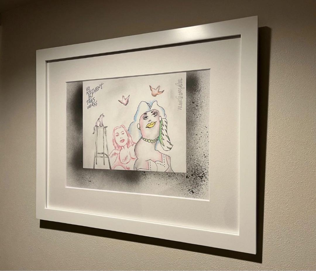 markgonzales マークゴンザレス アート 原画 スプレー 額入 サイン