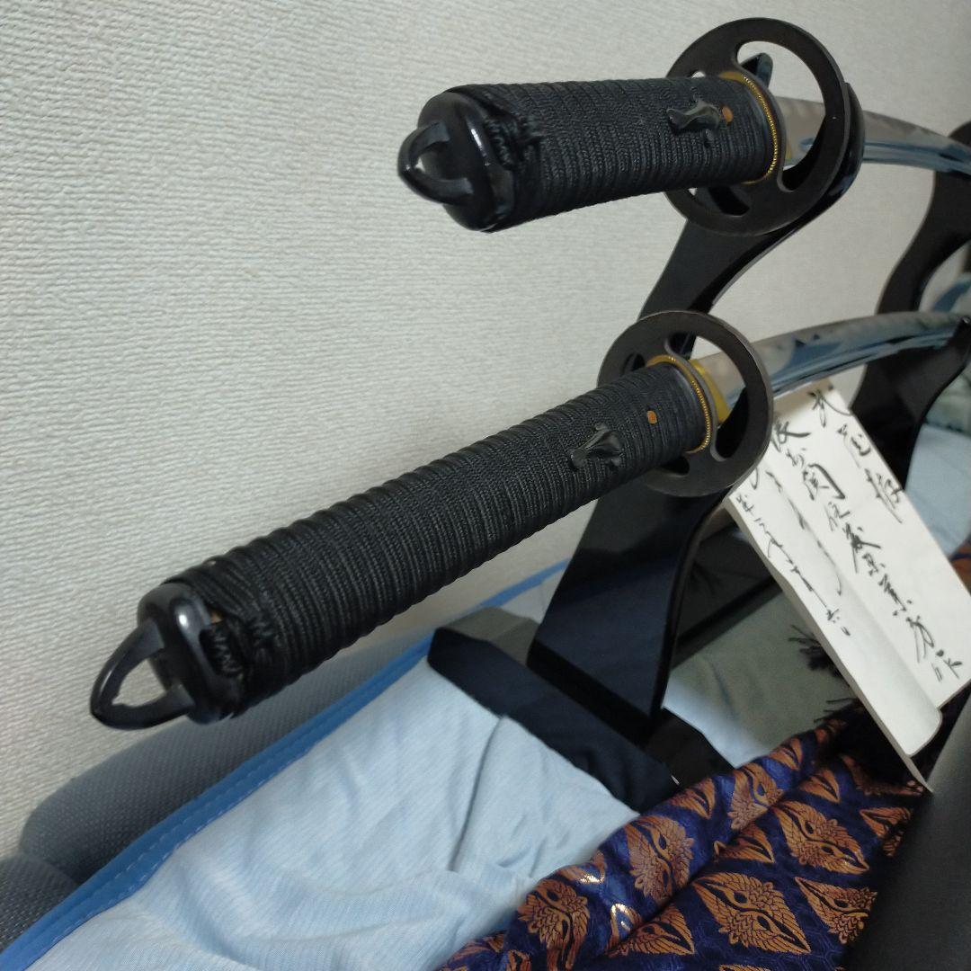 居合刀　模造刀　武蔵拵 二十四代　藤原兼房　日本刀　刀剣　鉄鍔　刀台　保証書