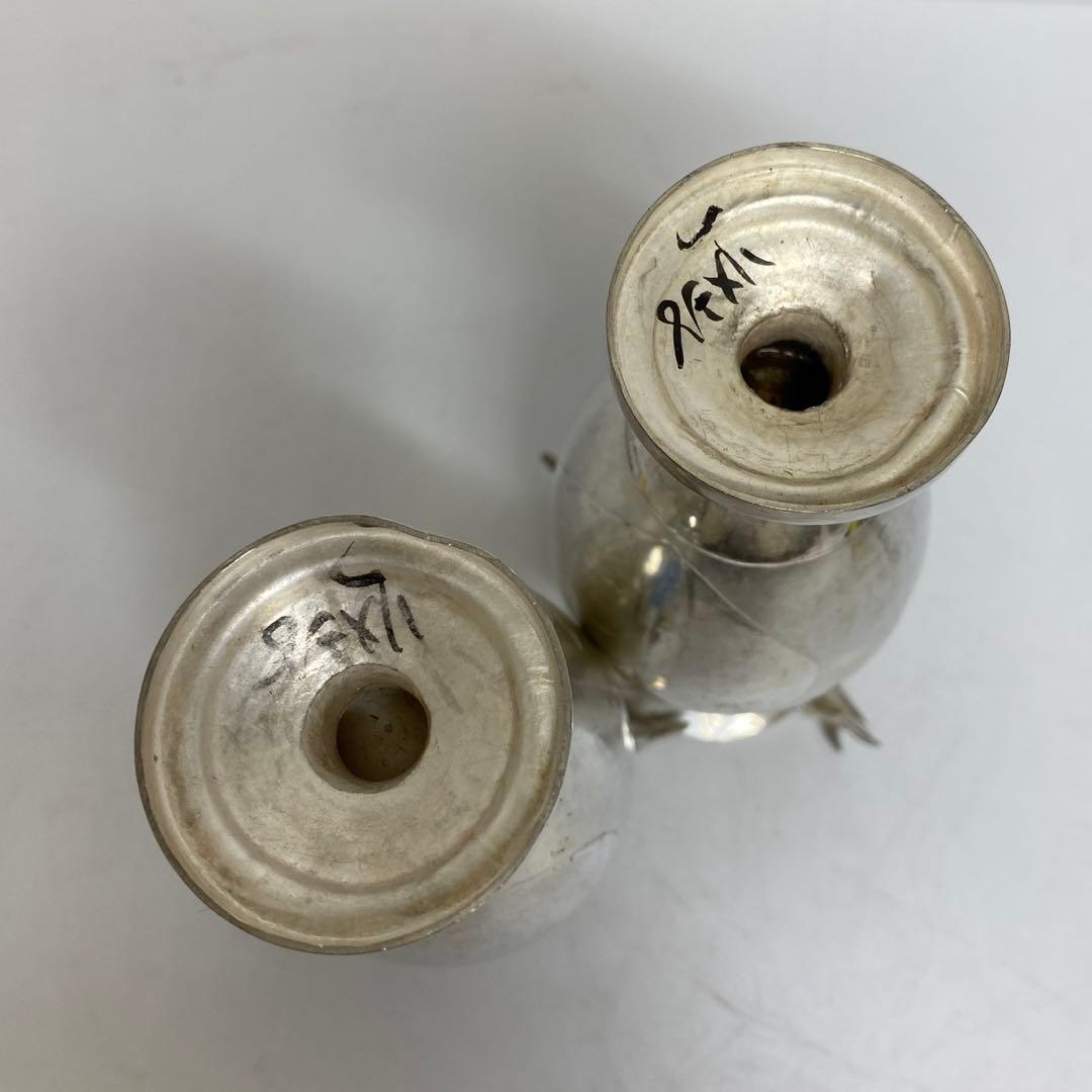 中国清時代　銀製　花器一対　248g 東さ8-0107☆2F