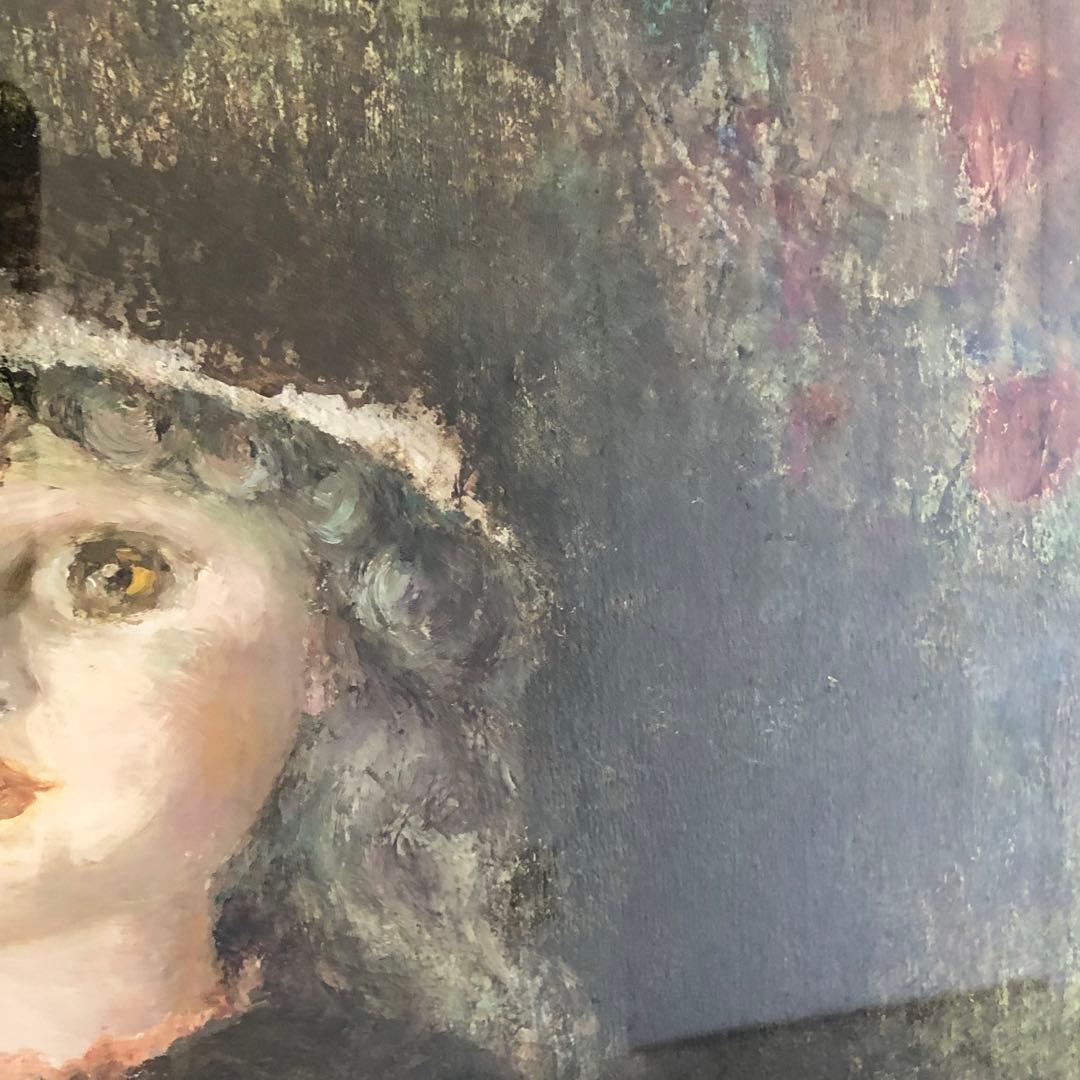 人形　藤島君子油絵　洋画家　肉筆画　銘入り　ドール　油絵