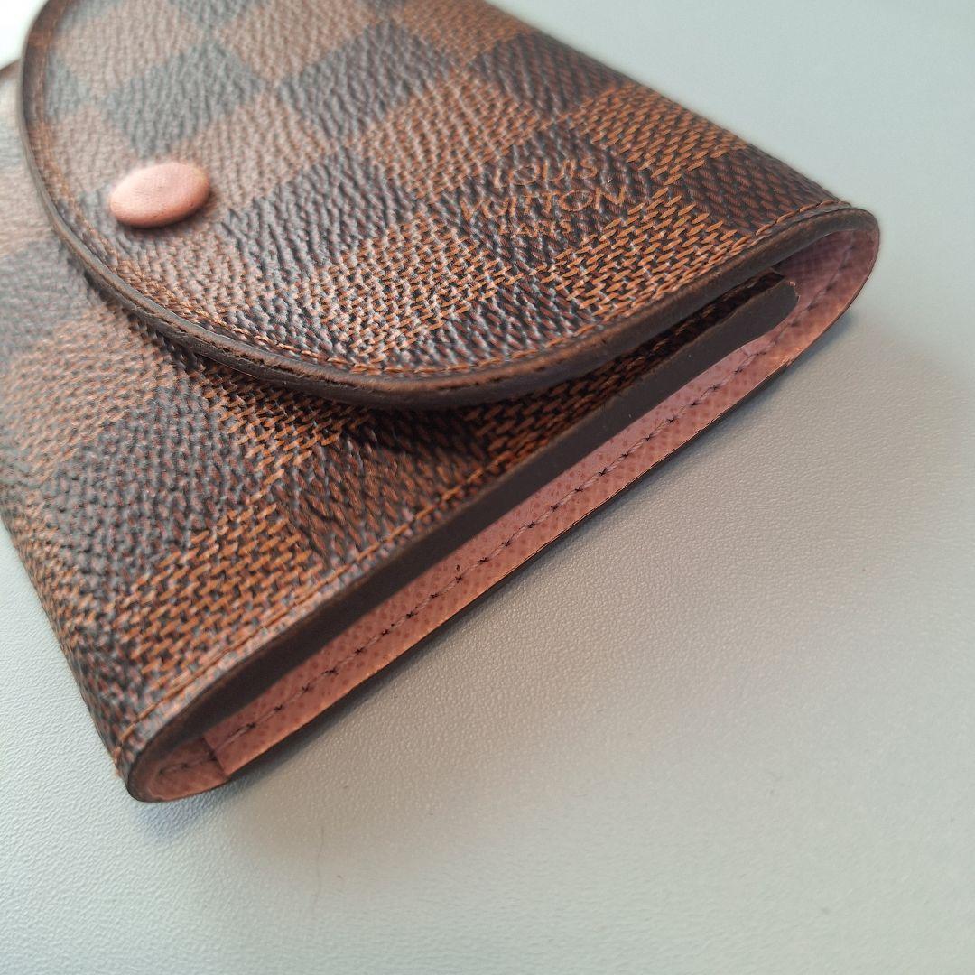 ルイヴィトン ポルトモネロザリ ダミエ 折り財布 ローズバレリーヌ