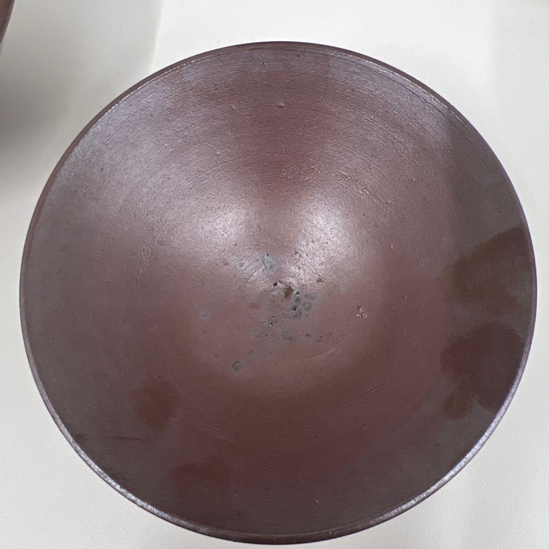 安井　徹　備前焼　　　　　赤褐色 陶器 ボウル 3個セット