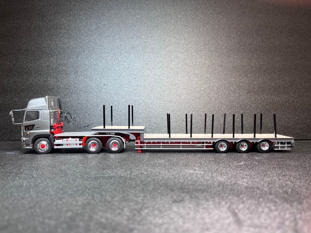 ひろか　1/50 段落ち3軸フラットトレーラー