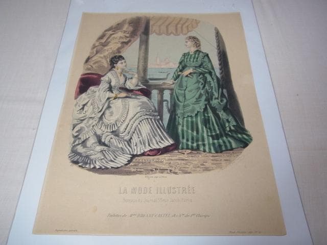 1872年銅版画◆フランス ファッション誌『ラ・モード・イリュストレ』No.51