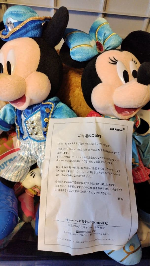 ミッキー&ミニー ぬいぐるみセット ディズニーシー15周年スペシャルグッズ