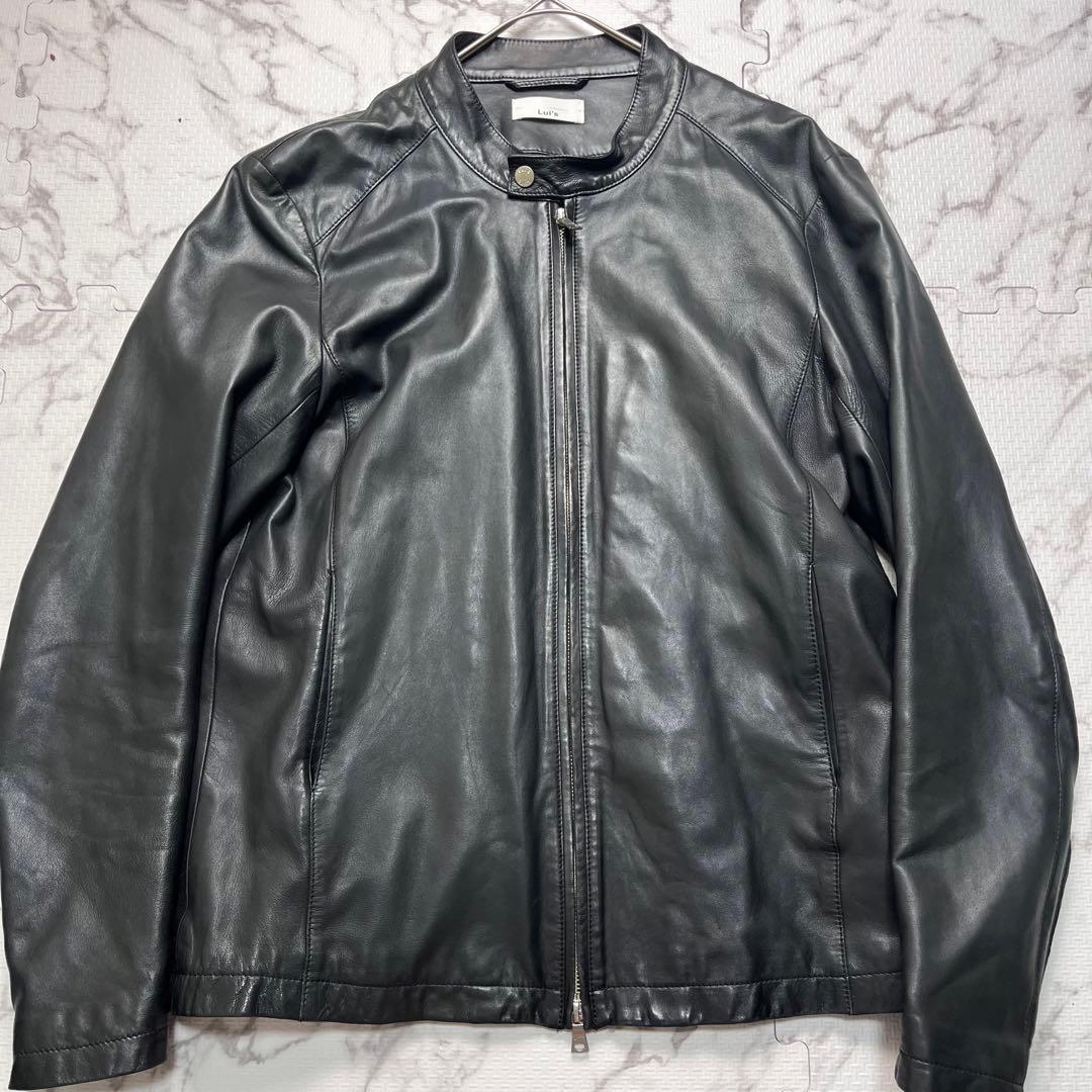 Lsize/極美品✨ Lui's シングルライダース ラムレザー 羊革 黒
