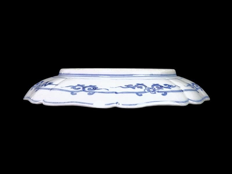 大聖寺伊万里　金襴手　丸紋に花鳥紋　牡丹の図　８寸皿　B351AS-CVe