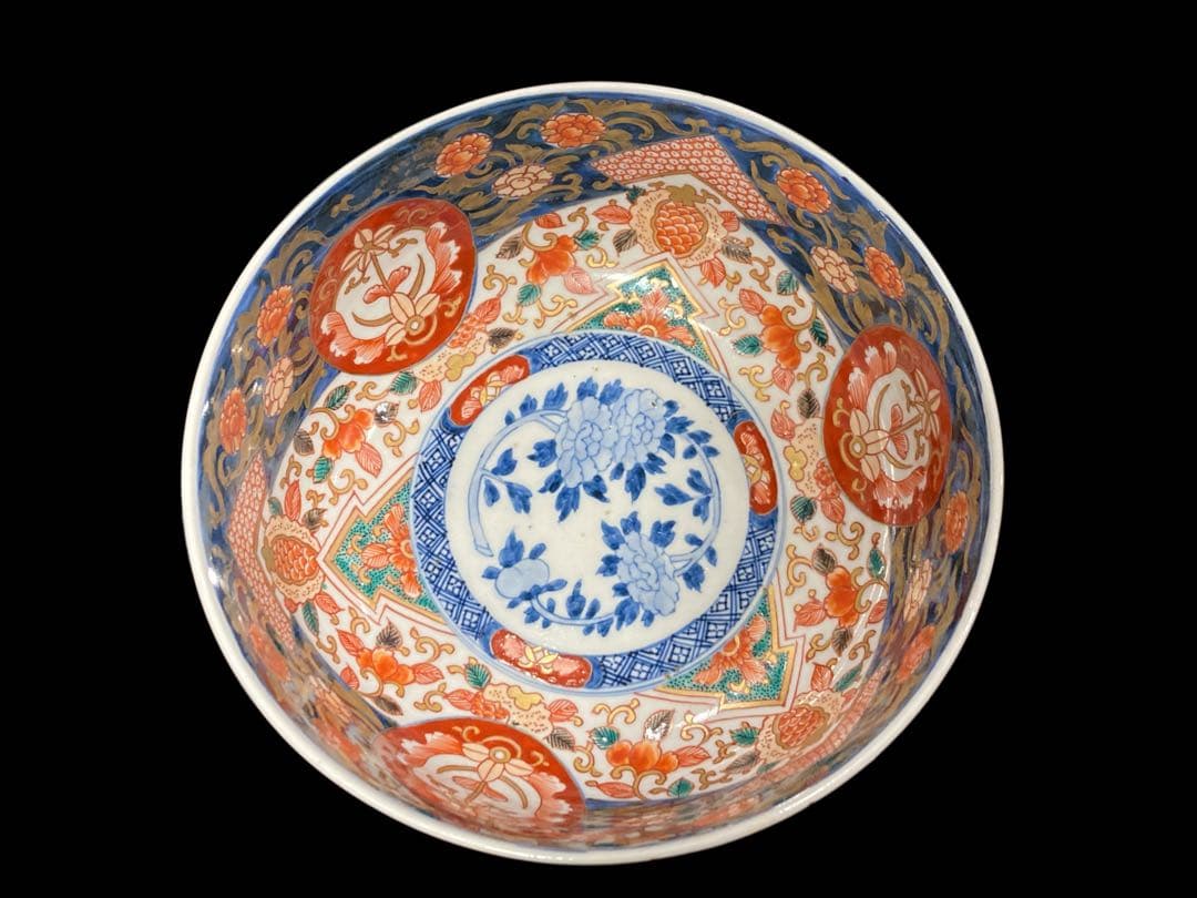 古伊万里 金彩色絵深鉢 金欄手 染錦 鉢 深鉢 時代物 古美術 骨董 古鉢