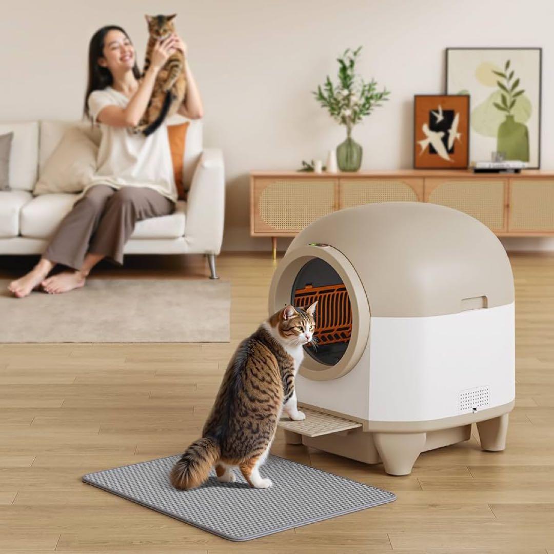 Alebert 猫 自動トイレ オシッコが漏れない スマホ遠隔管理 飛散防止