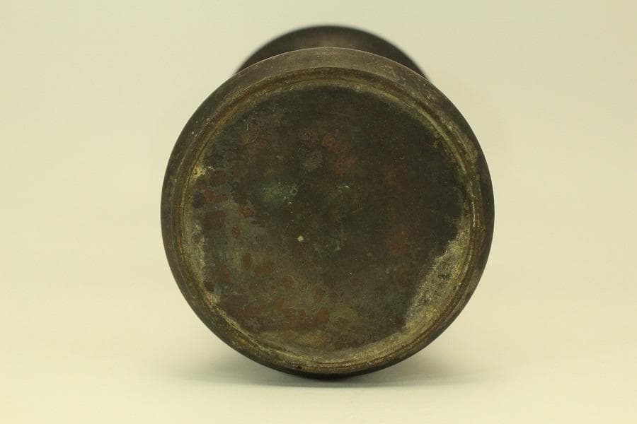 古銅 尊式 花器 高37.3cm 時代物 古美術 京都古寺蔵品(BB508)