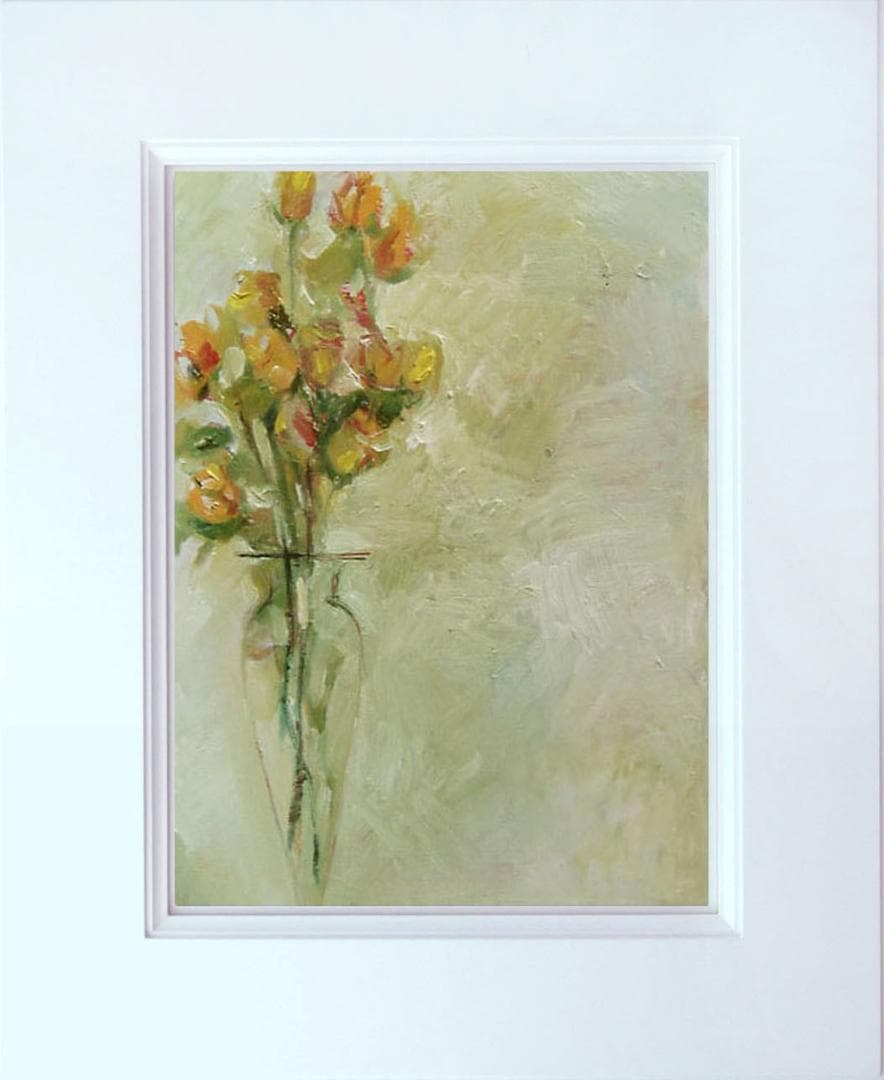 油絵 菅家令子 絵 絵画 インテリア 額付(白) uF6-113402 花 ばら