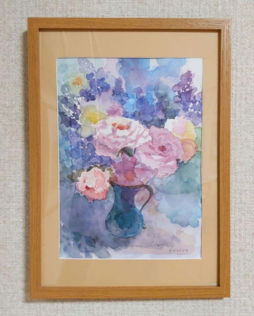 水彩画　花