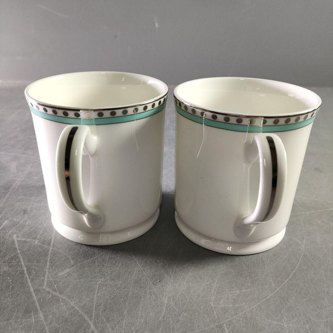 A900-3/TIFFANY＆Co./プラチナ ブルーバンド ペアマグカップ/