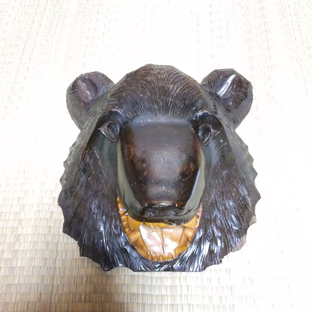 熊　クマ　木彫　壁掛　置物