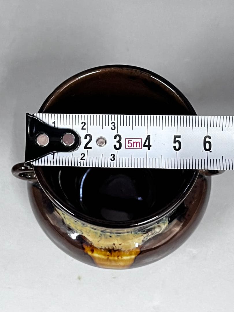 E573 茶入　鮟鱇　桶谷定一　茶道具　茶器　茶入耳付