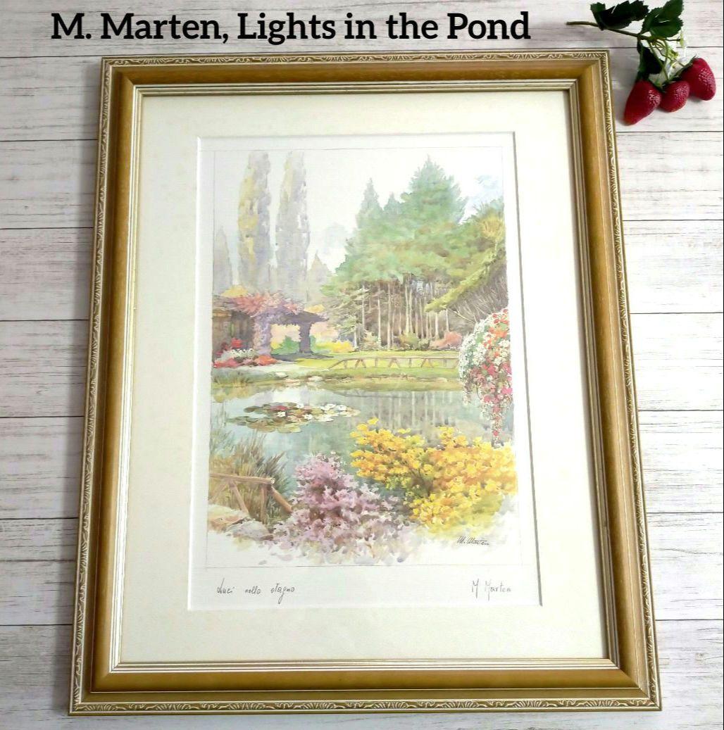 M. Marten, Lights in the Pond　公園　風景画