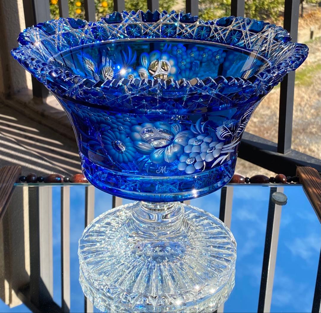 マイセンクリスタル　マイセンフラワー　コンポート　花器　フラワーベース　極美品❣️