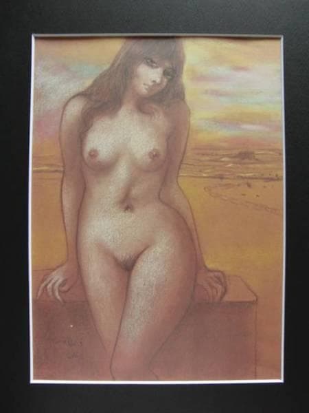 古沢岩美、デル・モントレ、希少大判画集画、新品額装付