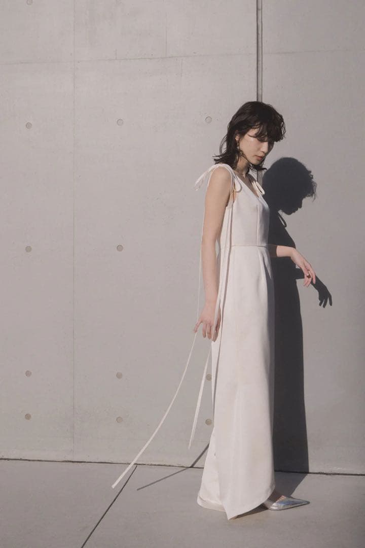kaene サテンリボンドレス