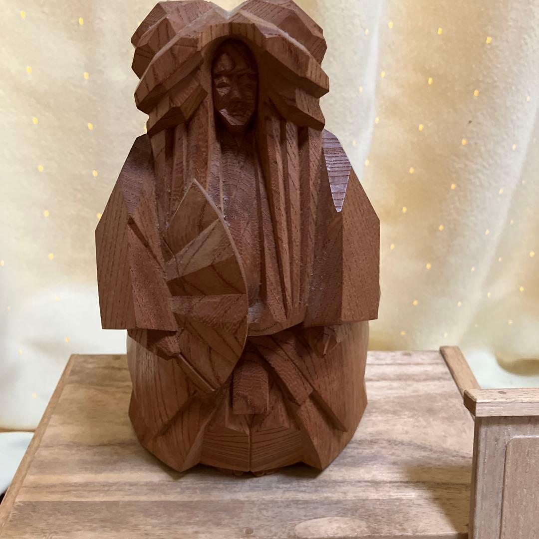 木彫り　猩々　工芸品