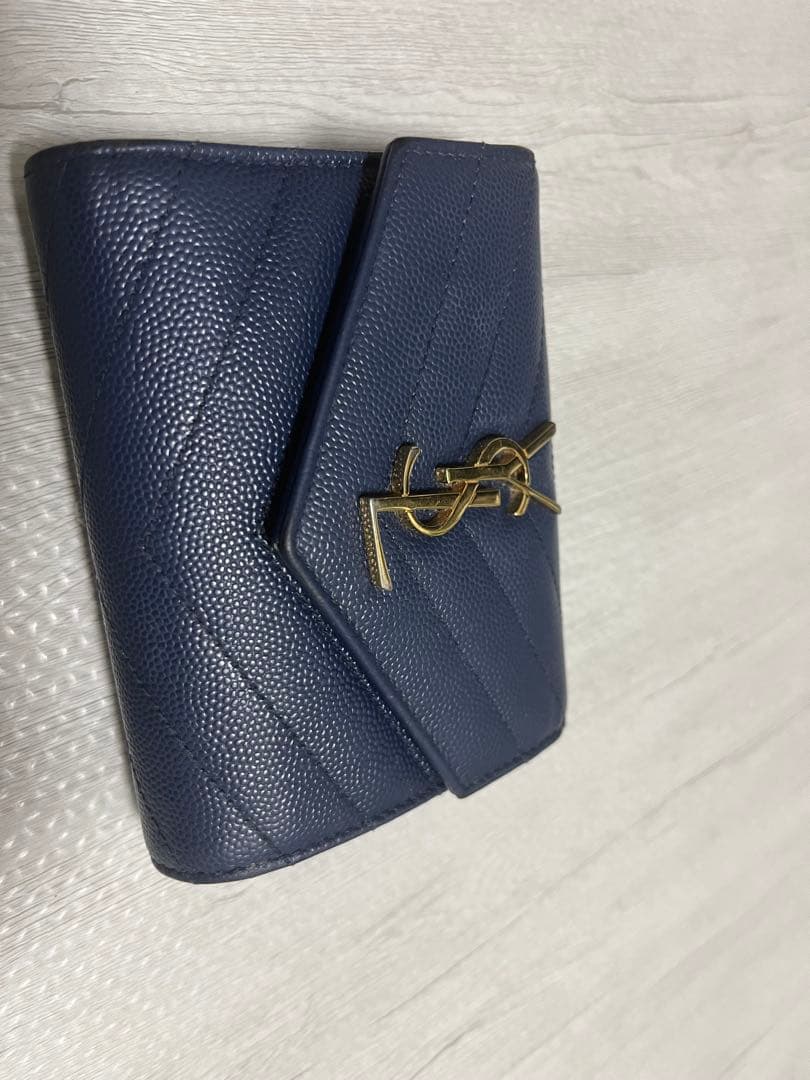 YSL 青　財布