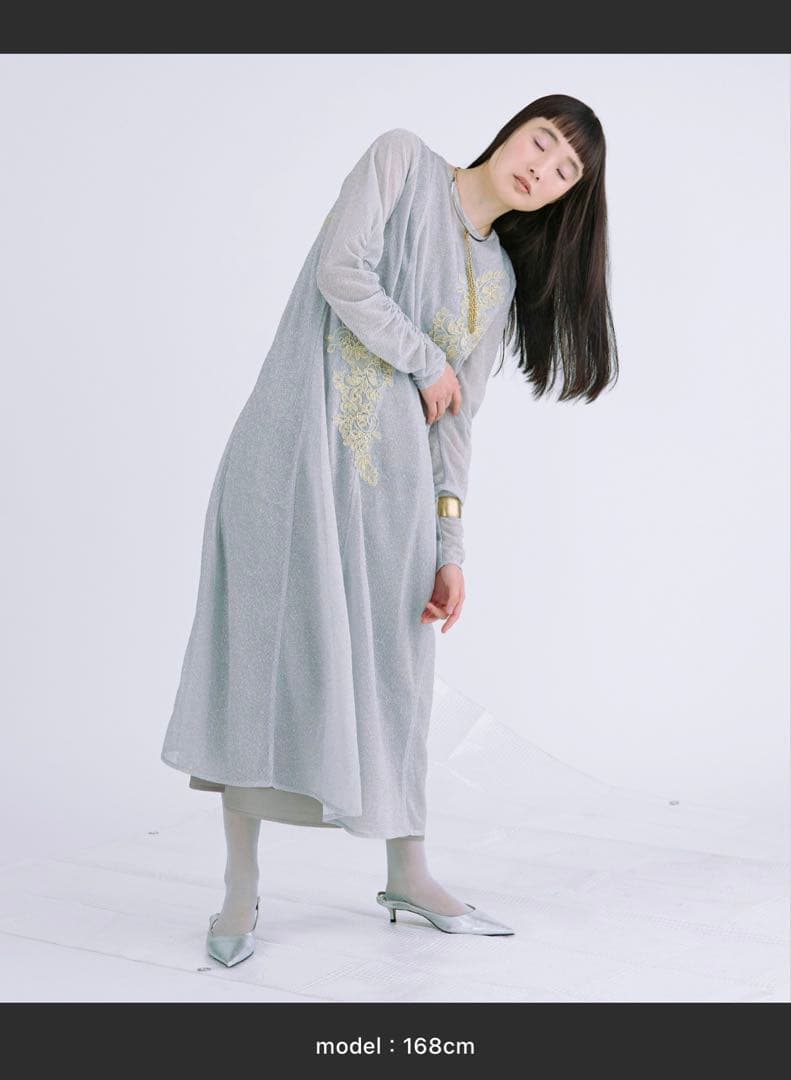 新品タグ付 Ezick Sparkle sheer モチーフレースセットドレス