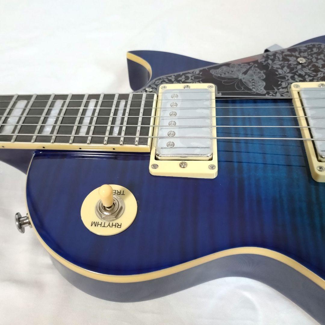 美品　Grote　LP Style　レスポールタイプ　シースルーブルー　トラ杢