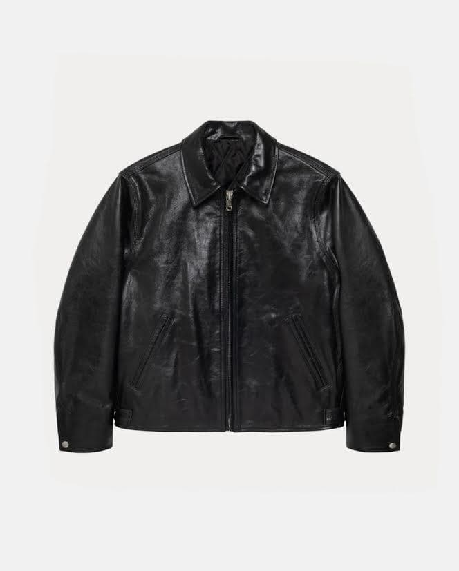 Stussy GARAGE JACKET LEATHER レザー L