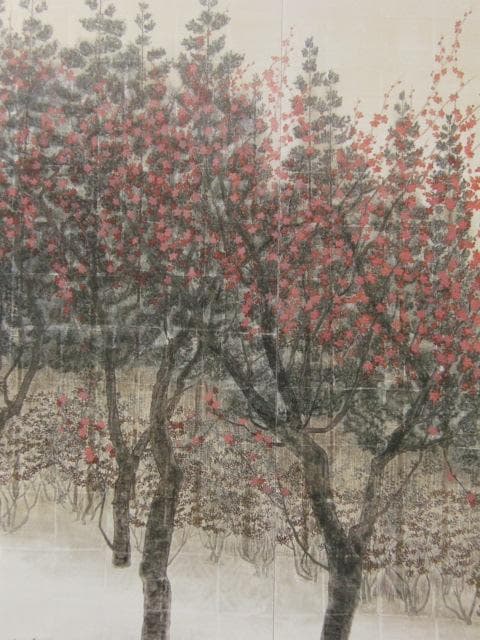 郷倉和子、【寒中紅梅】、希少な額装用画集より、新品額装付