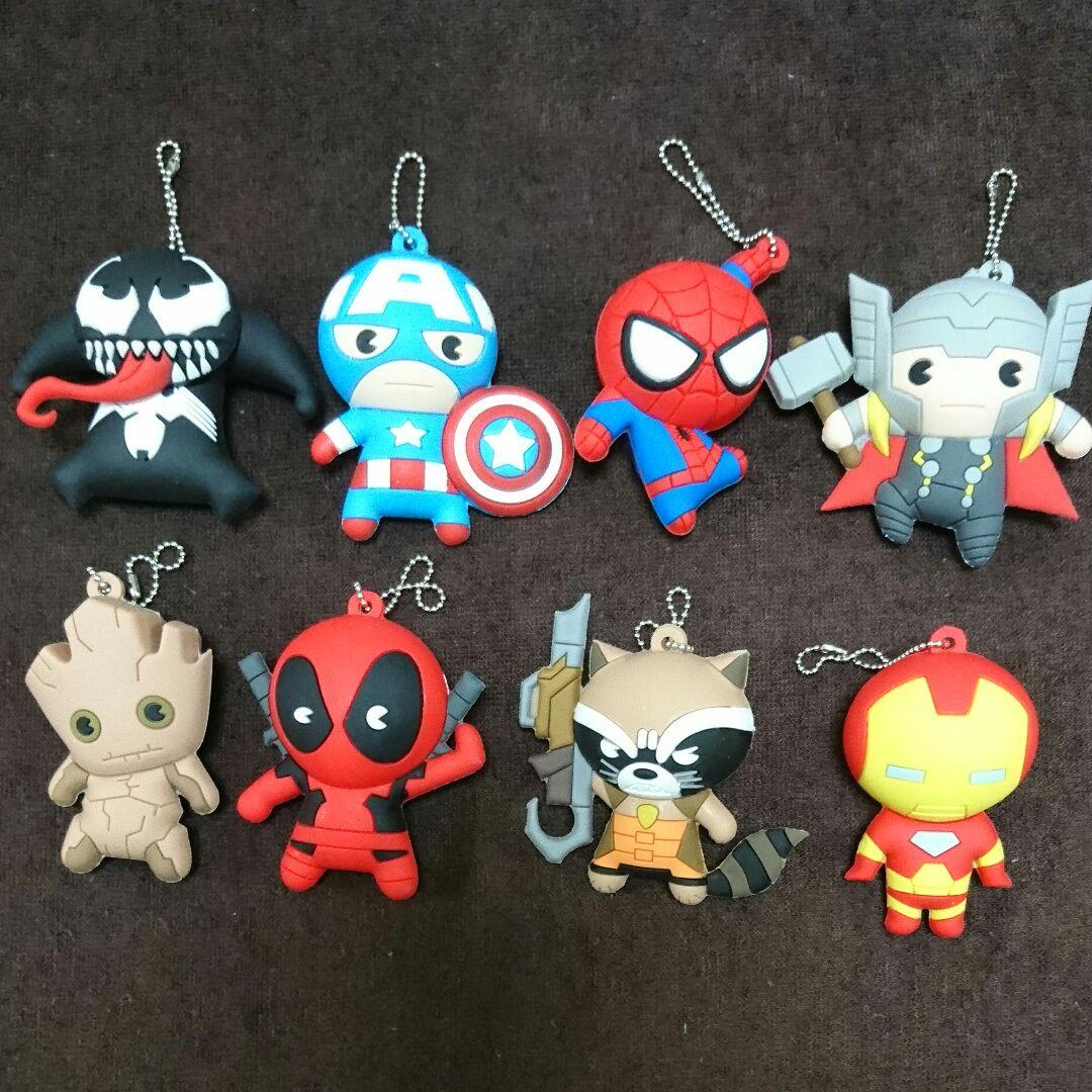MARVEL マーベル キャラクター ラバー キーチェーン キーホルダー セット