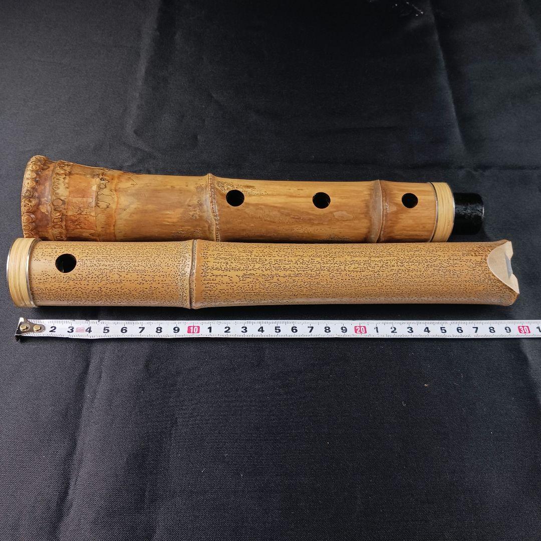 Y3110-3 琴古流 尺八 銀三線 全長54㎝ 古竹製