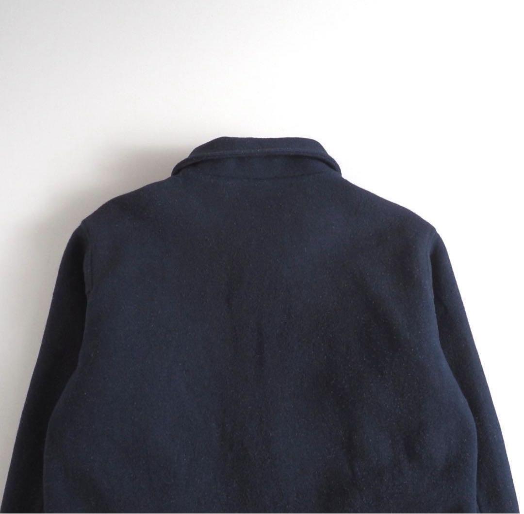 エルエルビーン　USA製　ウールジャケット　ネイビー　裏地チェック