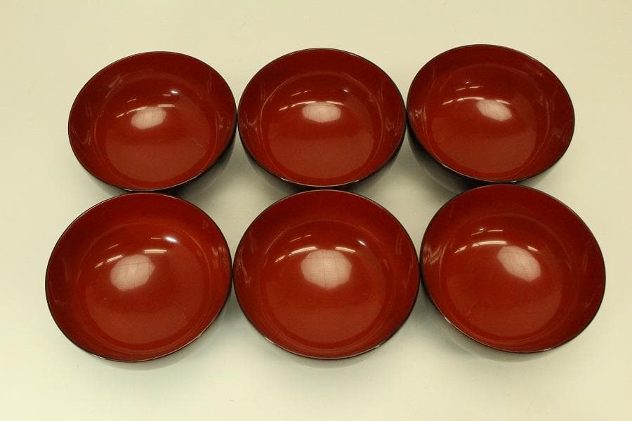 漆器の井助 沈金 若松 煮物椀 六客 美品(ZE586)