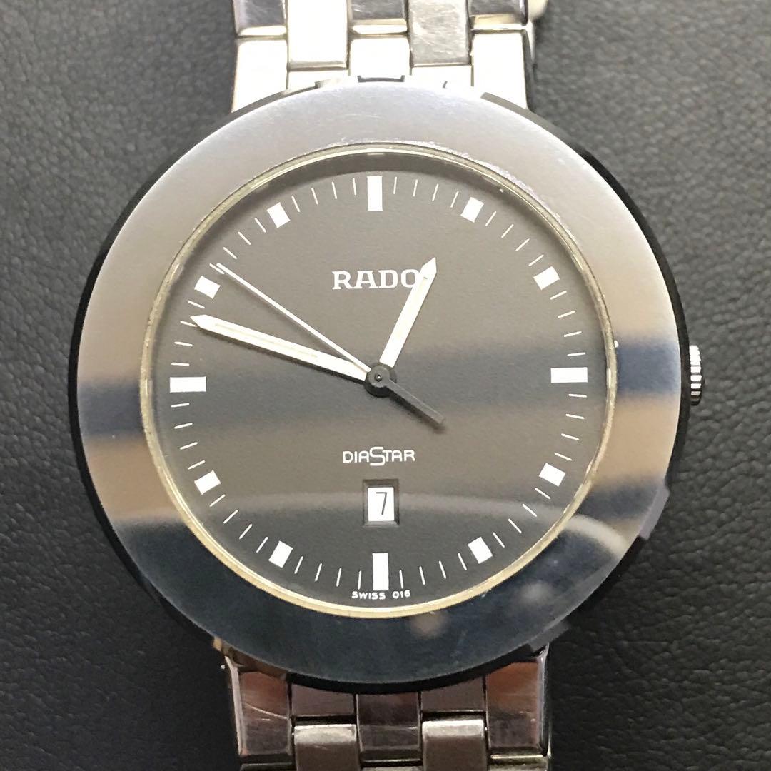 【希少品・美品】RADO DIASTAR クォーツ腕時計 ブラック 日付け表示