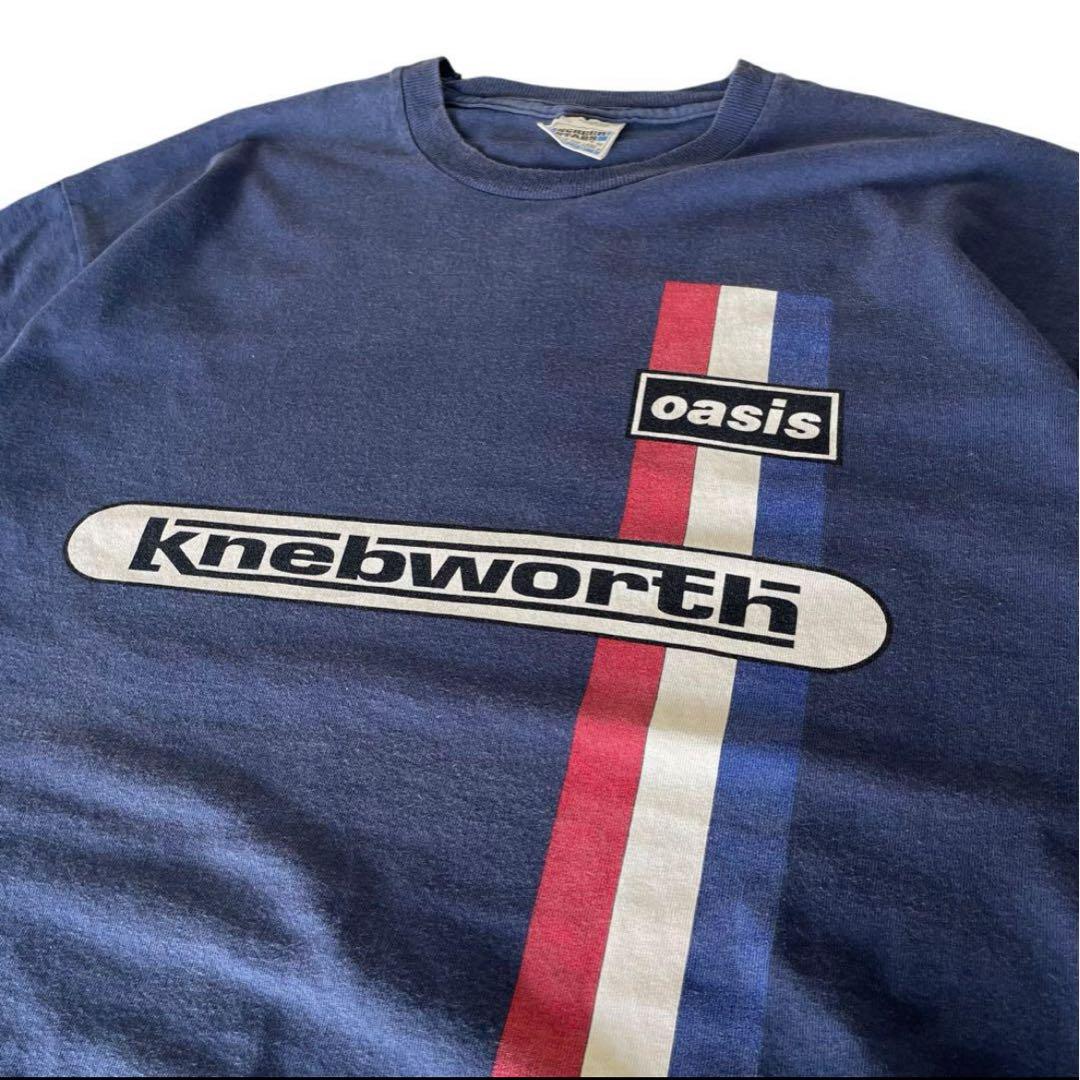 ア*ー様 90s OASIS ネブワース Tシャツ 96年 紺 XL オアシス