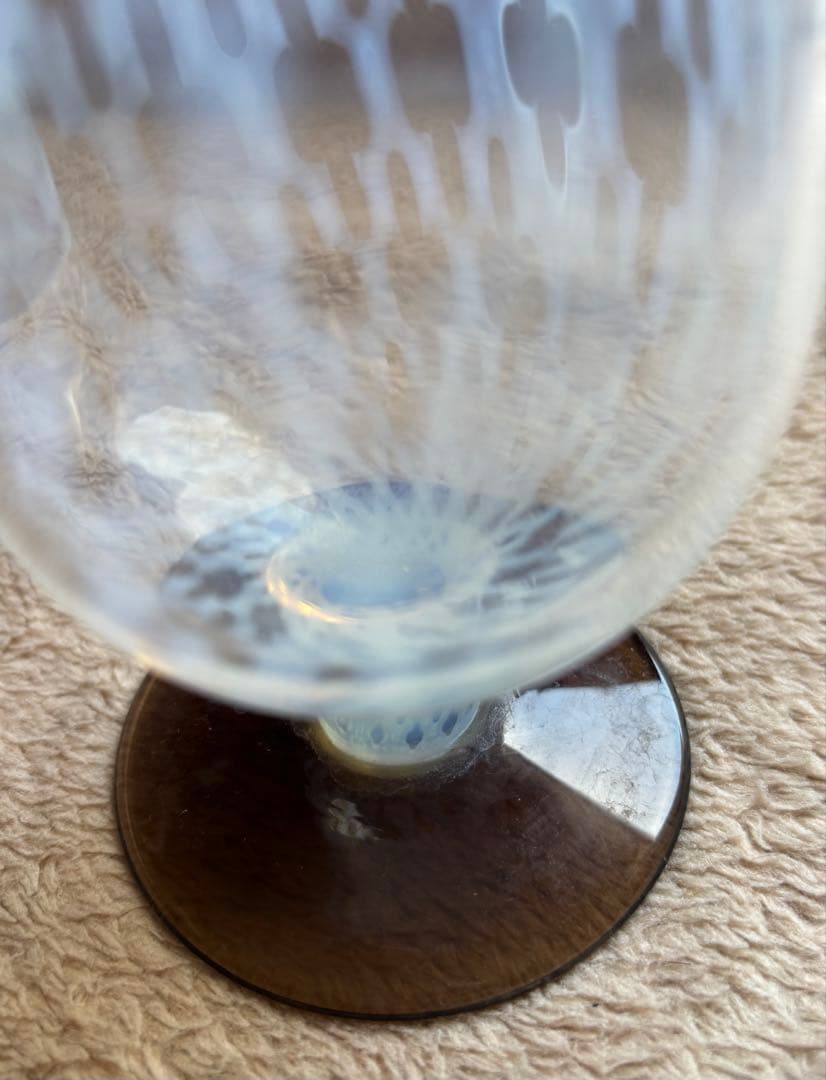 大正　和ガラス　なつめ型　水玉紋様　氷コップ　浪漫　パフェ　骨董　セット　希少