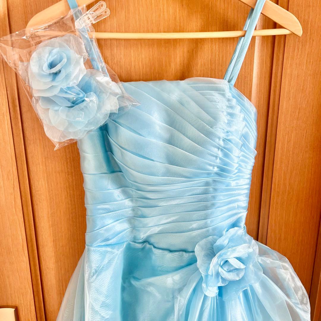 ロングドレス アイスブルー　カラードレス 発表会 演奏会　水色　ブルー　前撮り