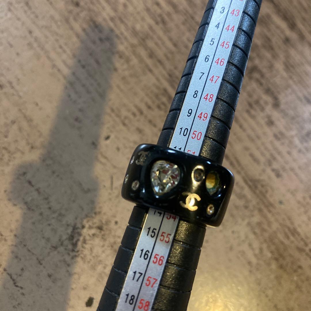 CHANELリング.ヴィンテージ★ココマーク.ハートモチーフラインストーン