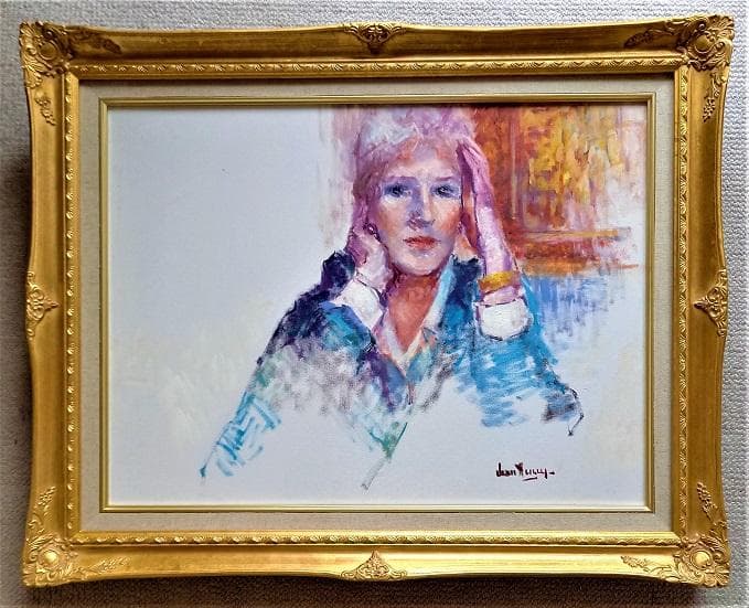 ジーン・ヘンリー Jean Henry「自画像」油彩 12号 大作