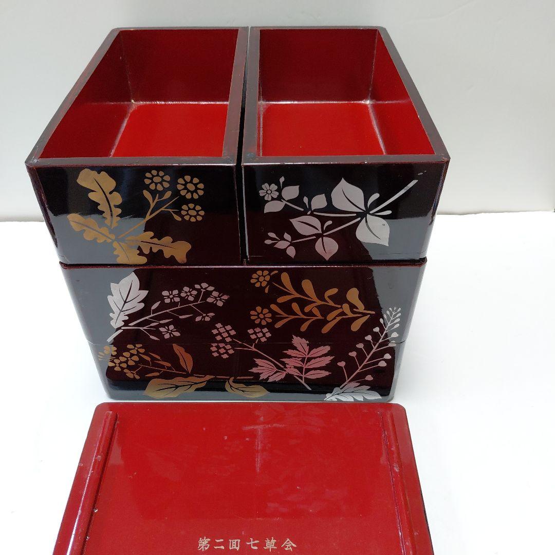 古い三段重箱　木製