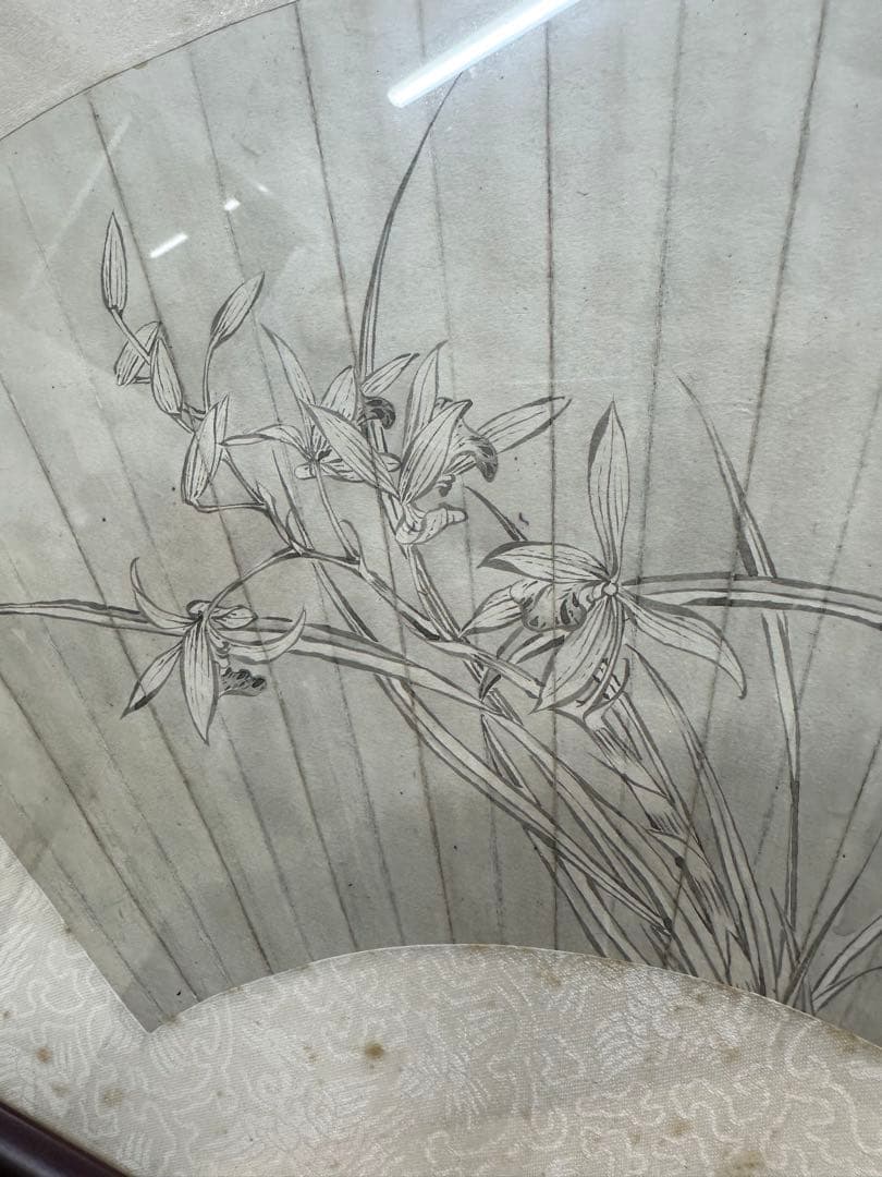 中国清時代扇面絵　掛軸