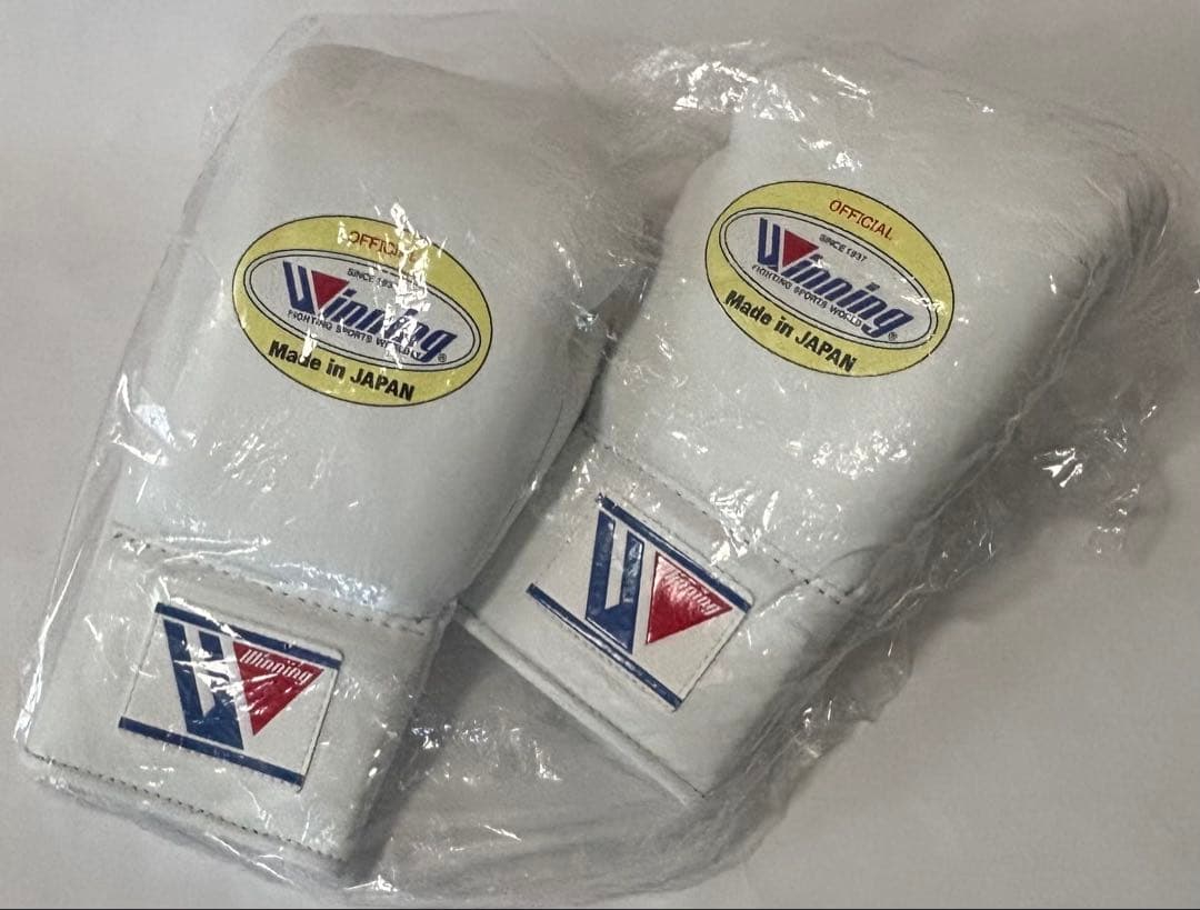 Winningウイニング ボクシンググローブ10oz紐式 白 MS-300