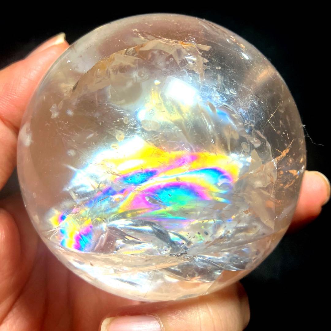 超特大　71mm レインボーゴールドルチルクォーツ　金針水晶　パワーストーン