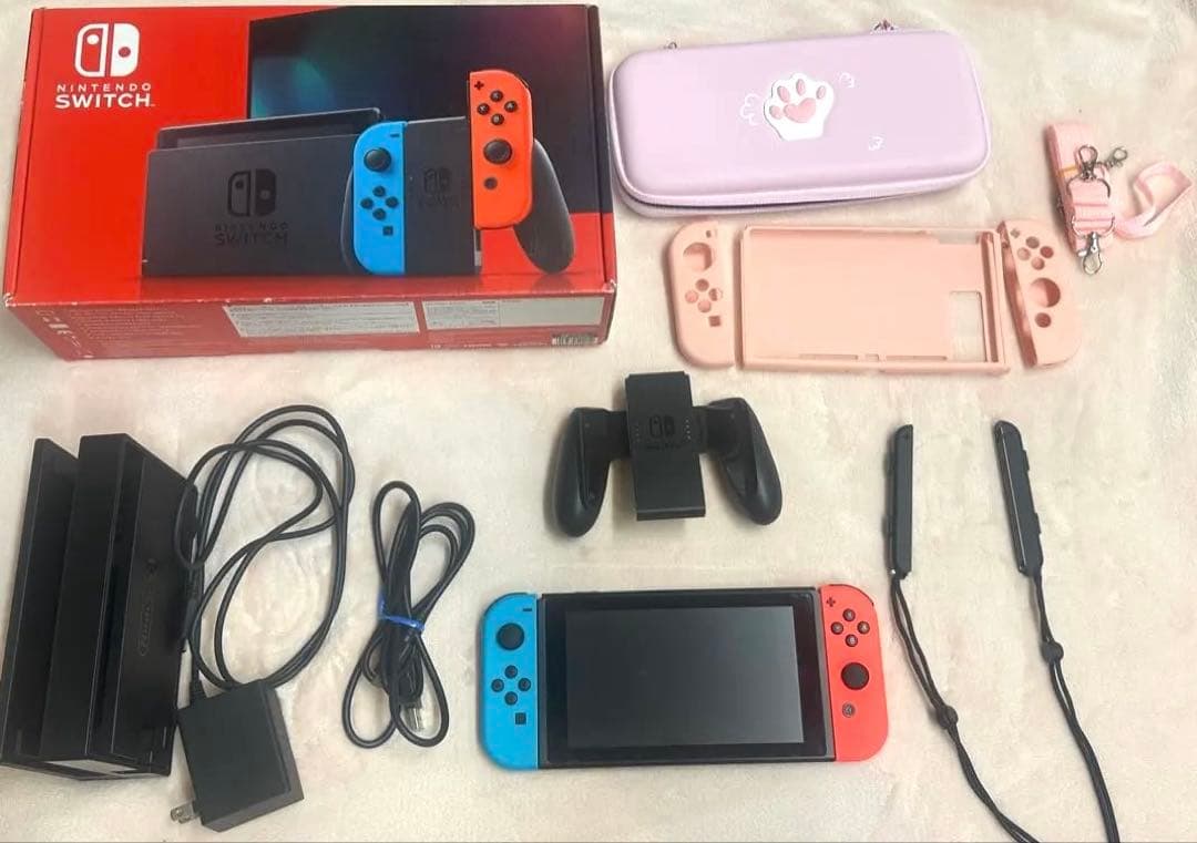 【動作確認済み】Nintendo Switch 本体セット ケース カバー付き