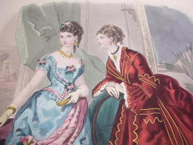 1873年銅版画◆フランス ファッション誌『ラ・モード・イリュストレ』No.52