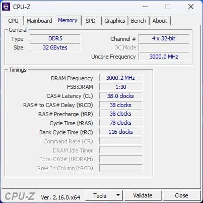 DDR5-6000 32GB(16GB×2) CL38